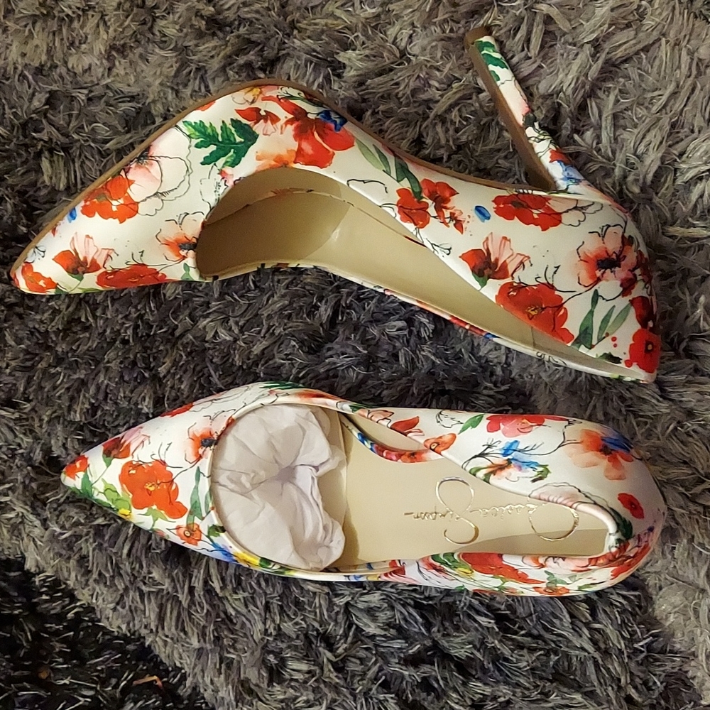 Jessica Simpson floral stilleto